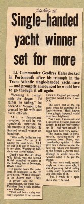 Lt Cdr Hales part 2 Sailing 23 Aug 1976